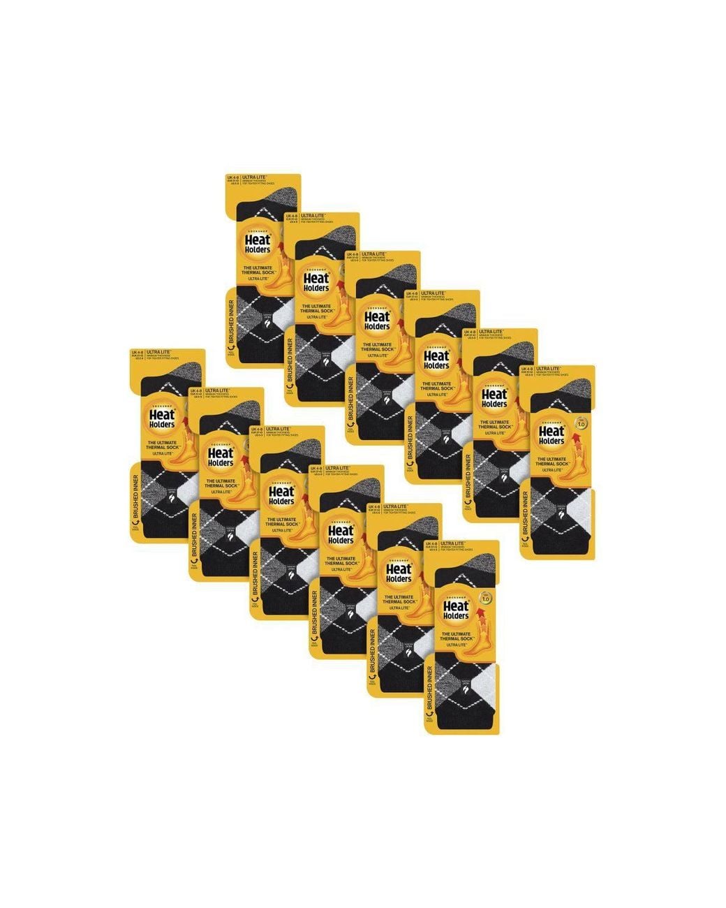 Heat Holders Black 12 Pairs Ultra Lite Soft Thermal Socks