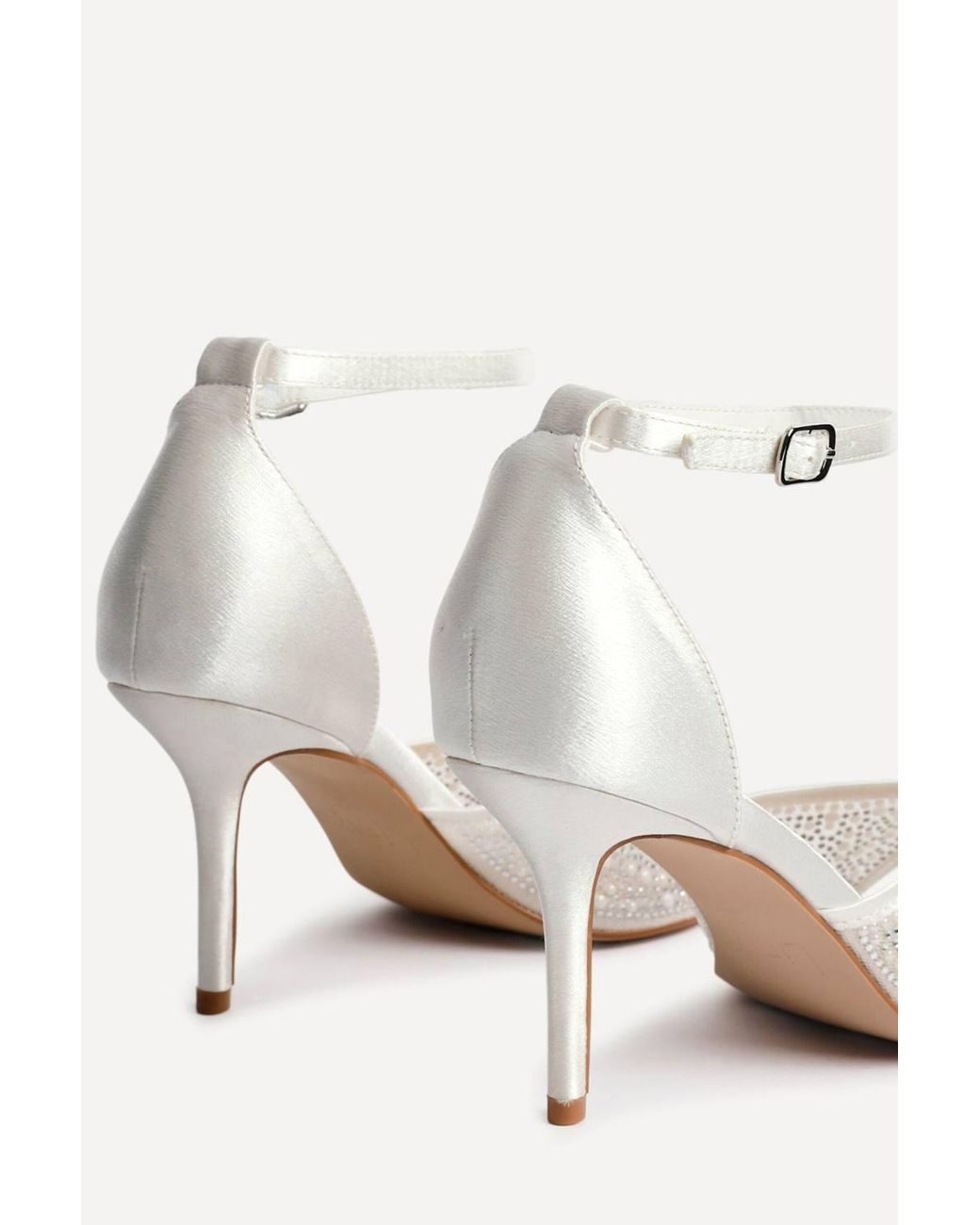 Linzi White Encanta Bridal Ivory Diamante Heels