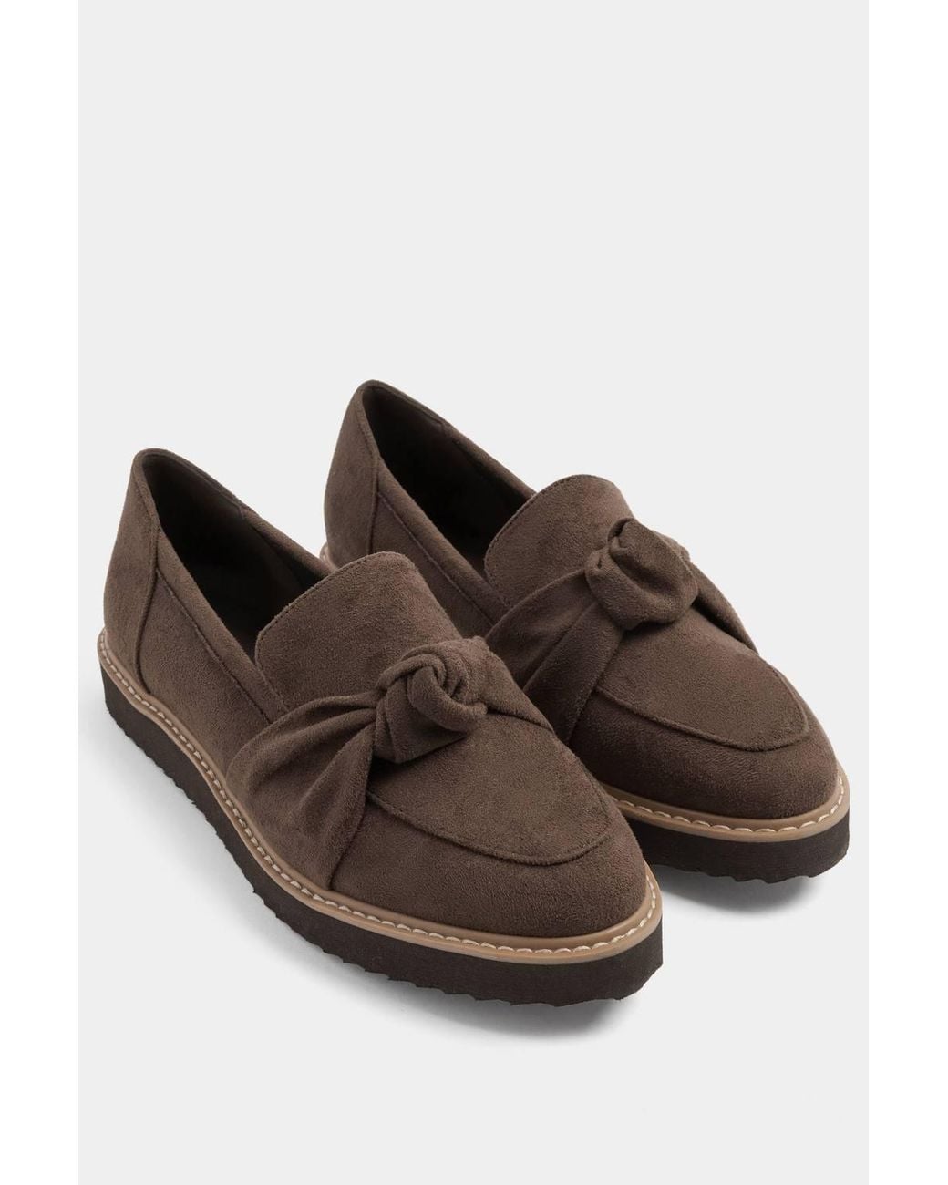 Yours Blue Faux Suede Knot Loafers