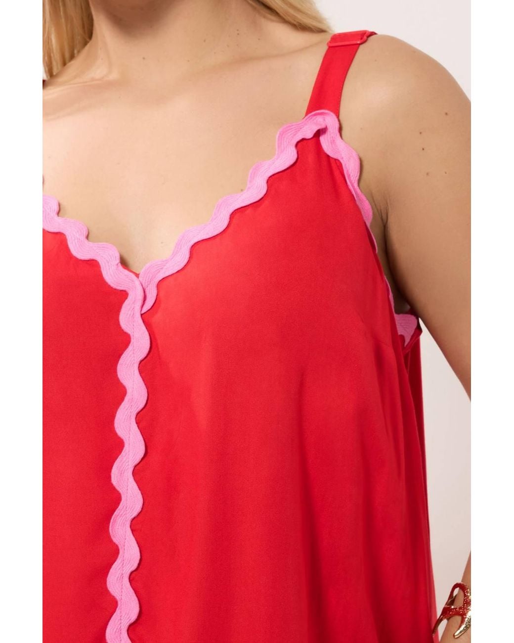 Yours Red Contrast Maxi Dress