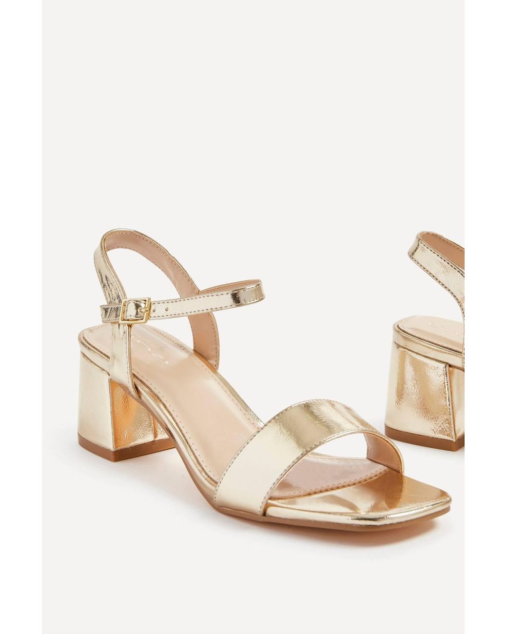 Linzi Natural Darcie Faux Leather Heeled Sandals