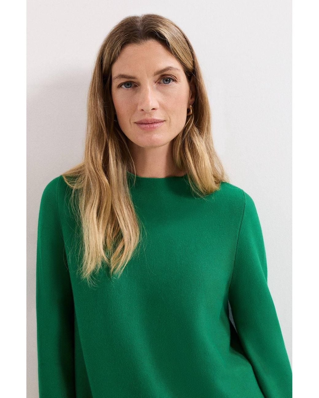 Phase Eight Green Julia Peplum Compact Knit