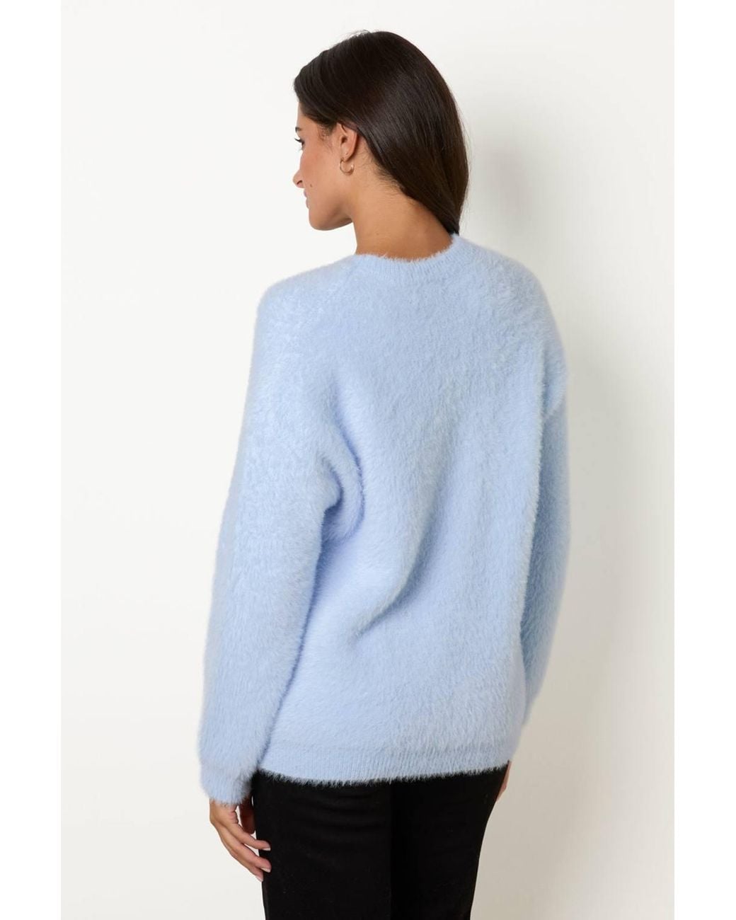 Blue Vanilla White Long Sleeve Round Neck Jumper