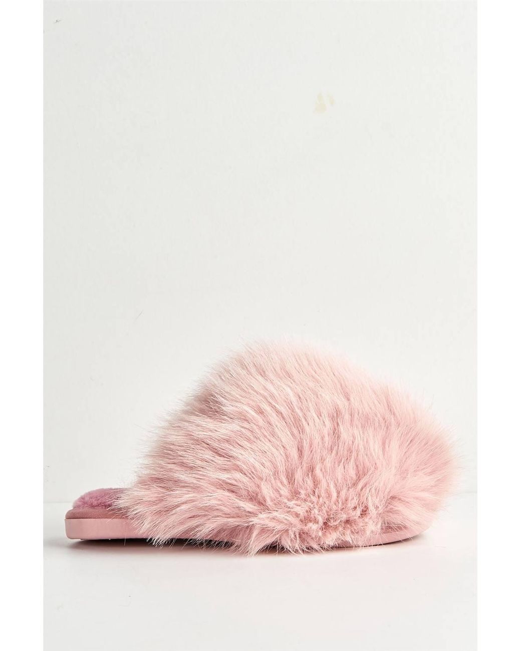 Miss Diva Natural Mimi Fluffy Flat Slippers