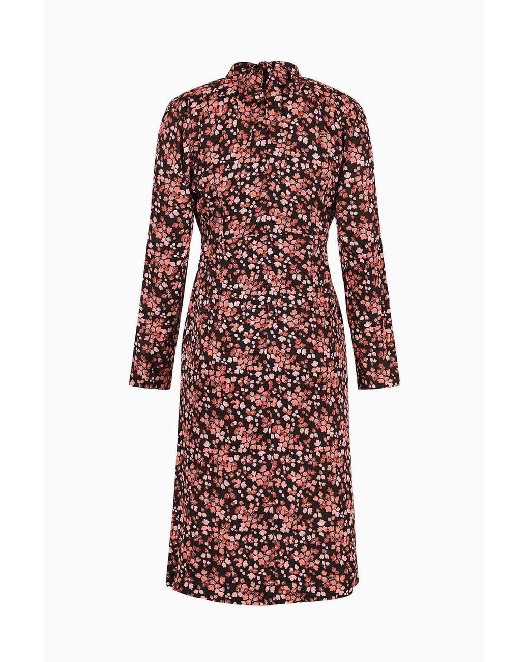 Enorsia Red Tie Neck Midi Dress