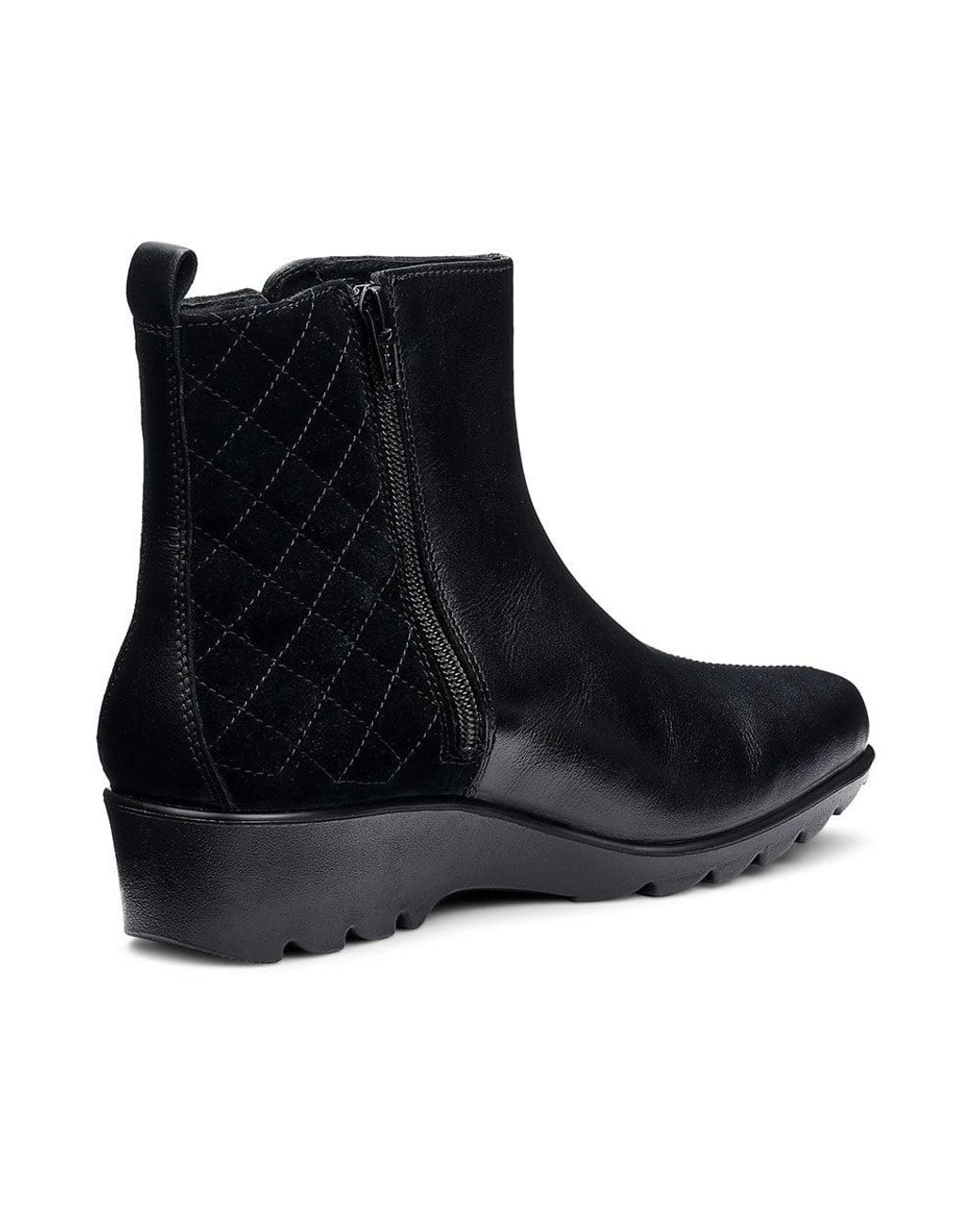 Hotter Blue Wide Fit 'Eton' Quilted Ankle Boots