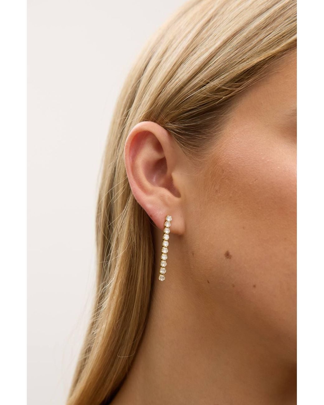 Jon Richard White Plated & Cubic Zirconia Round Tennis Earrings