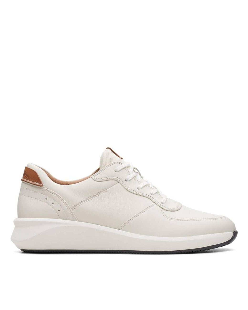 Clarks White Un Rio Sprint Combination Leather Trainers