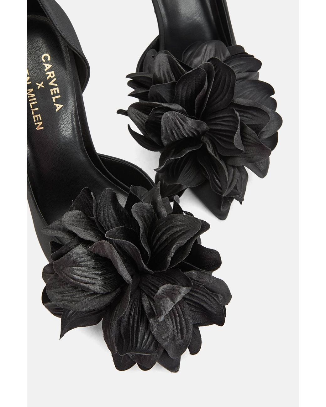 Karen Millen Black Carvela X Eliza Flower Detail Stilettos