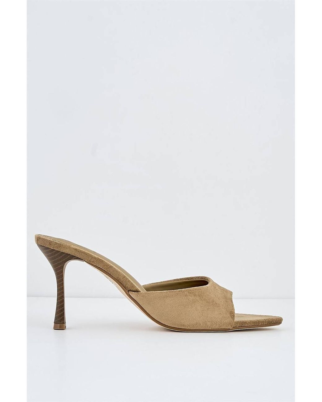 Miss Diva Brown Laverna Plain Band Heeled Mules