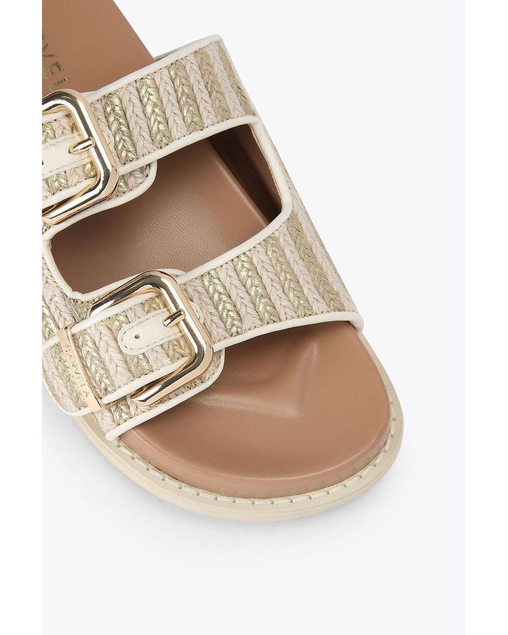 Carvela Kurt Geiger Natural 'Soprano Flat' Fabric Sandals