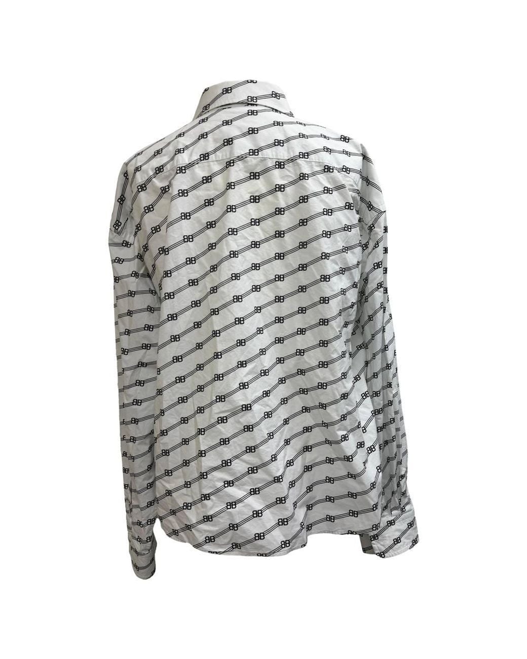 Balenciaga Gray Preloved Bb Monogram Button-Down Shirt