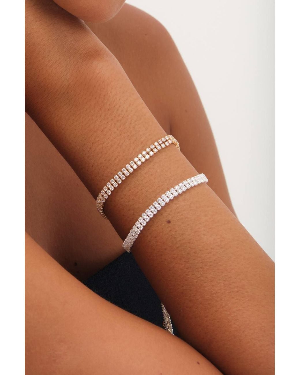 Jon Richard White Plated Pave Toggle Bracelet