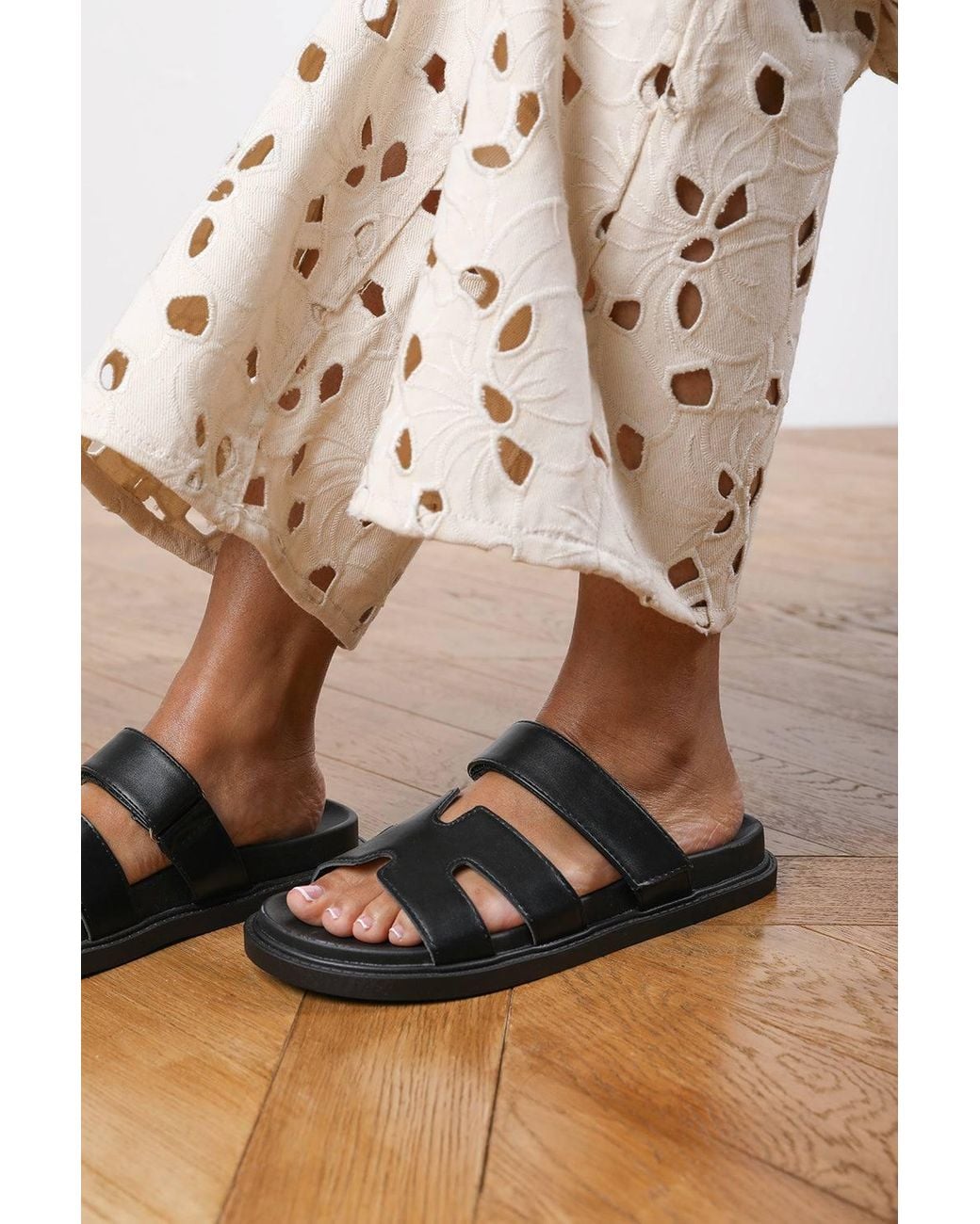 Where's That From Natural 'Alana' Chunky Link Detail Strap Sandal