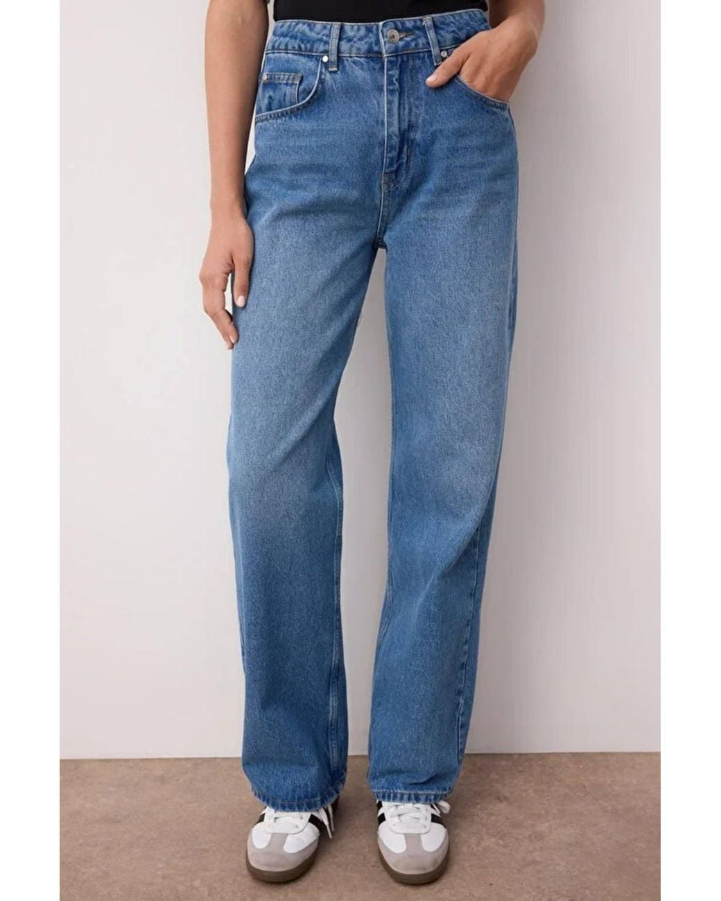 WOVCOR Blue High Waist Wide Leg Jeans Denim