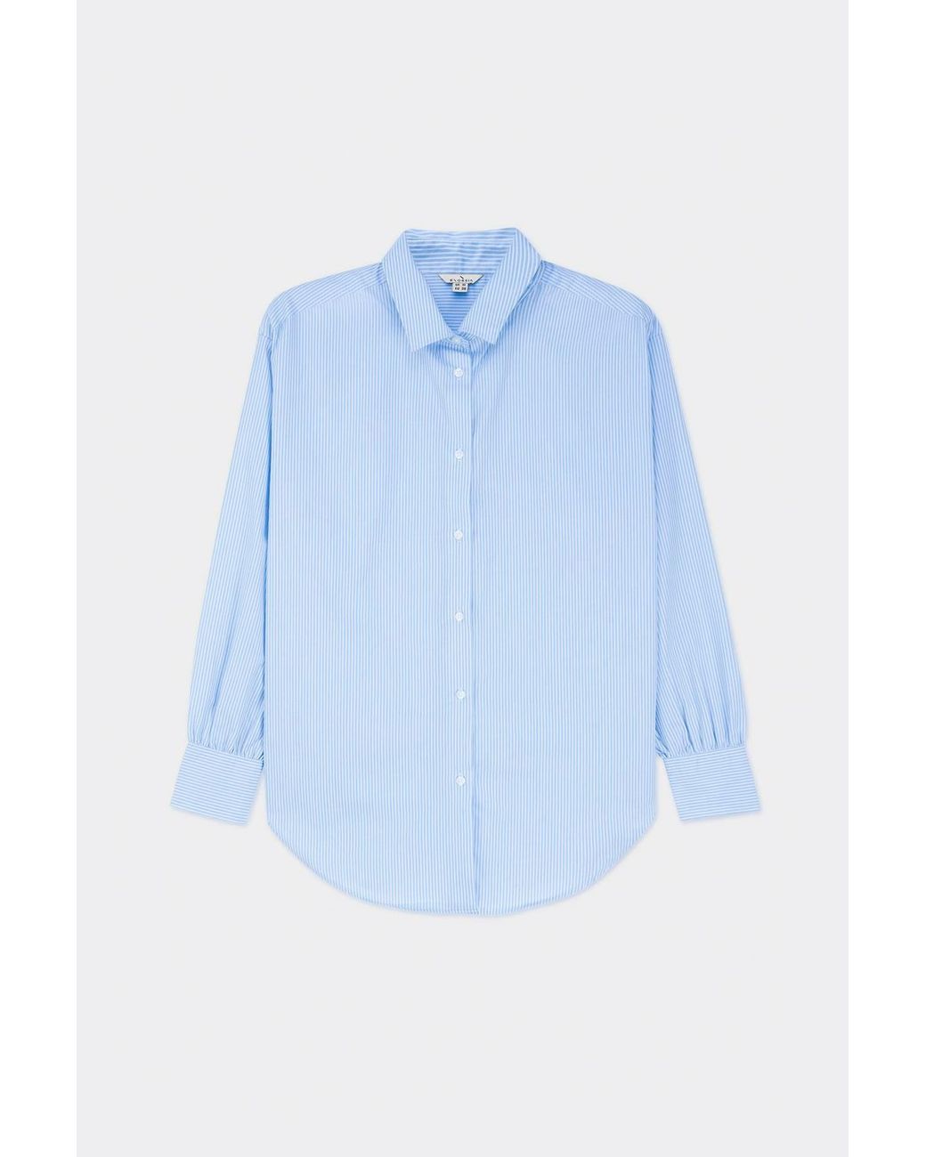 Enorsia Blue Long Sleeve Stripe Poplin Shirt
