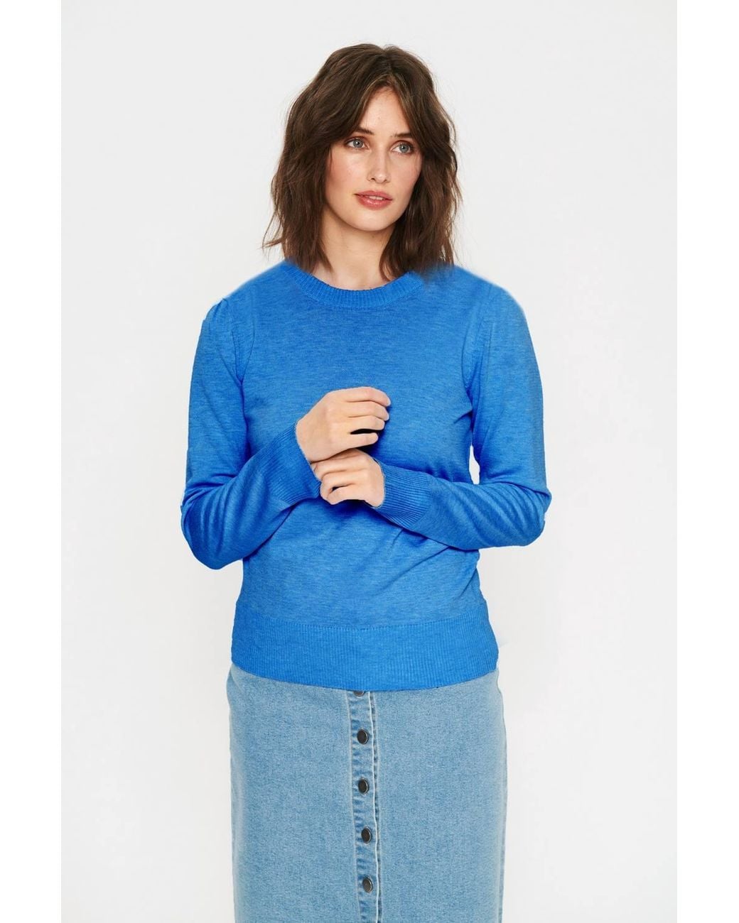 Saint Tropez Blue Milasz Crew Neck Jumper