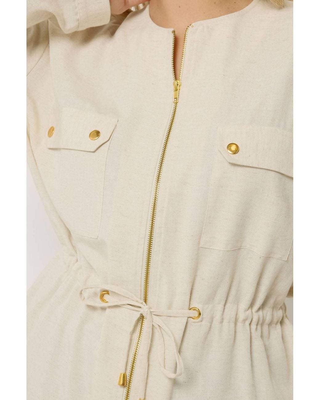 Yours Natural Linen Shacket Jacket