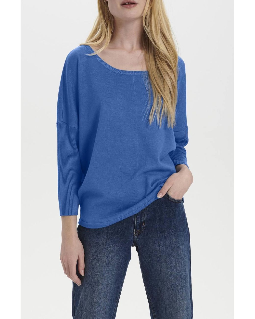 Saint Tropez Blue Milasz Round Neck Jumper