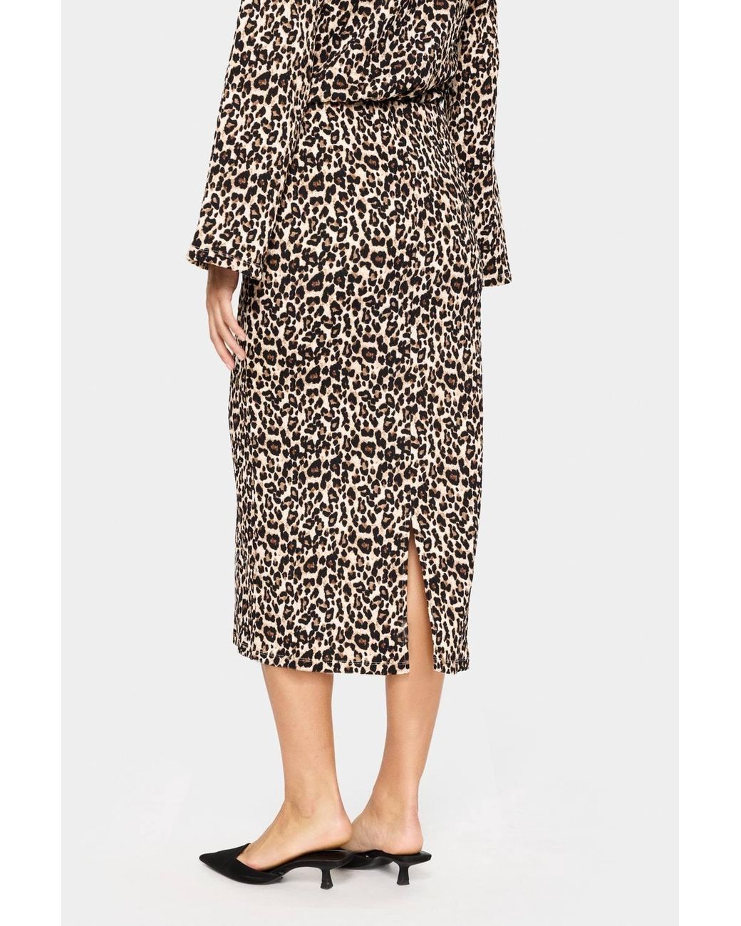 Saint Tropez Natural Ilyssasz Elastic Waist Midi Skirt