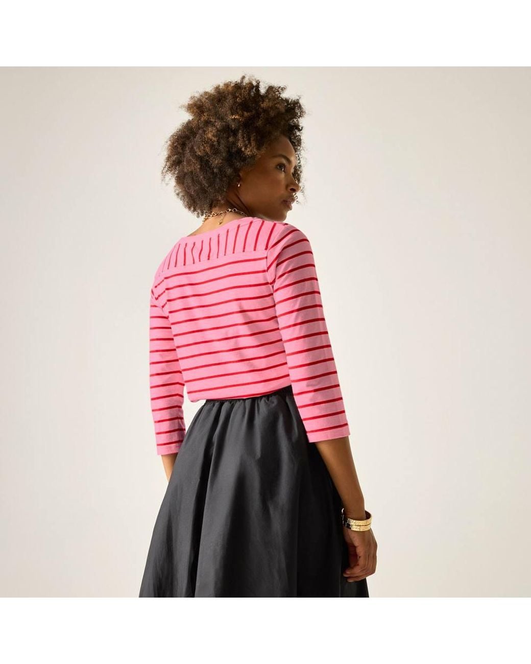 Regatta Red Bayletta Ii 3/4 Sleeve Stripe Top
