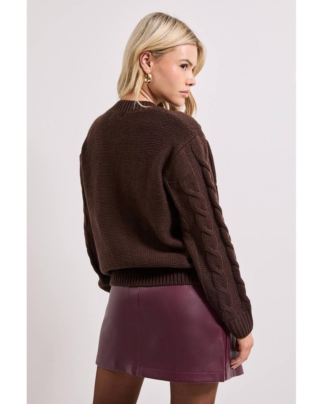 Dorothy Perkins Red Cable Knit Crew Neck Sweater
