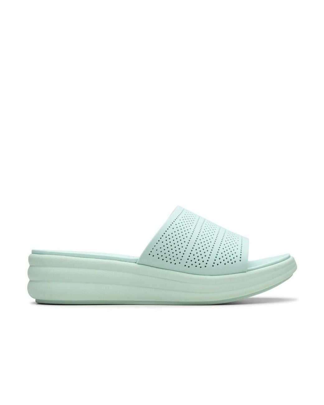 Clarks Green Drift Twist Mint Flat Sandals, Sliders