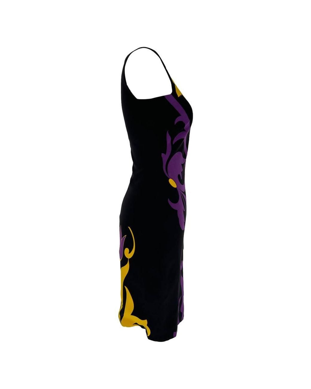 Versace Blue Preloved Tulip-Print Mini Dress