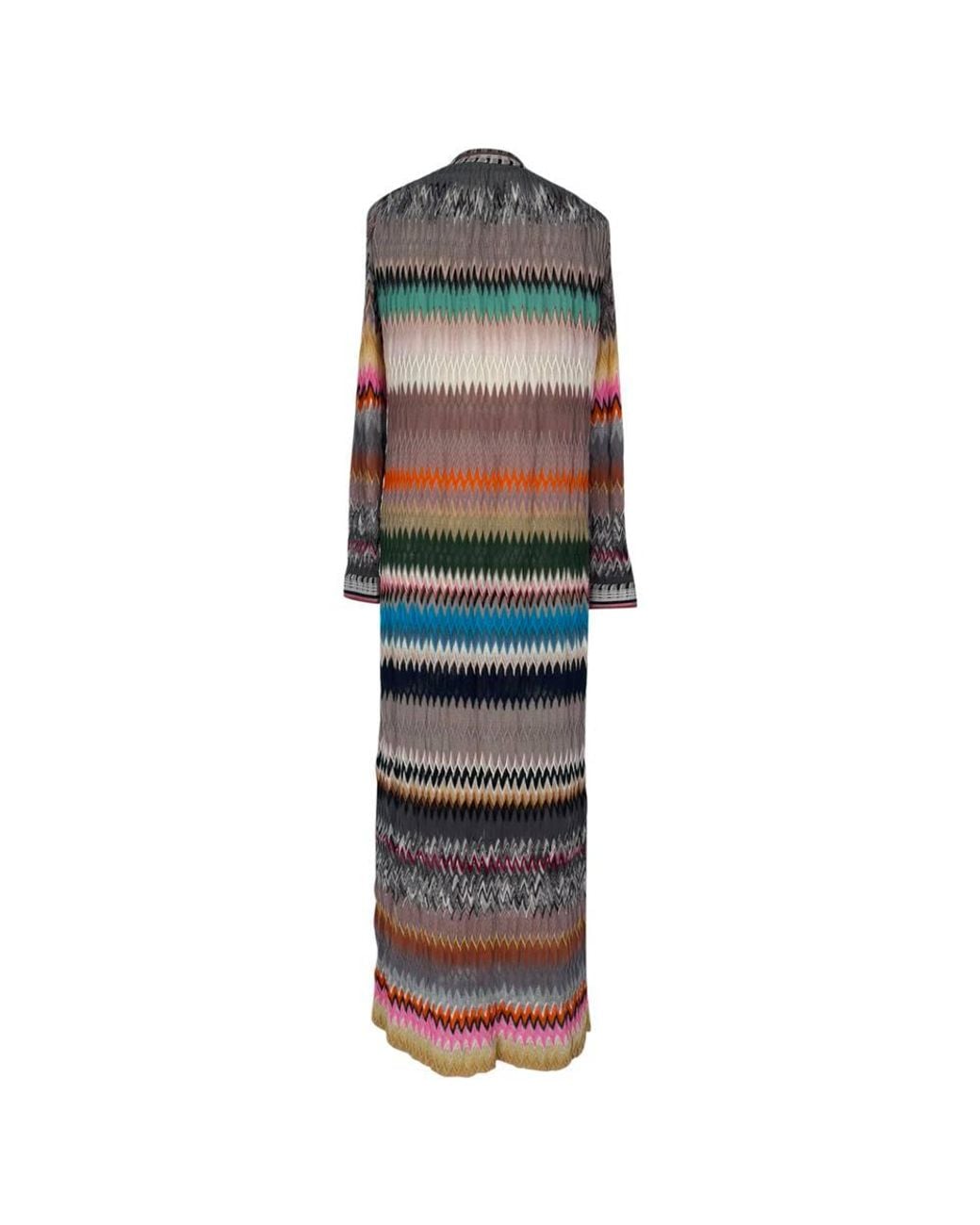 Missoni Multicolor Preloved Chevron Knitted Long Cardigan