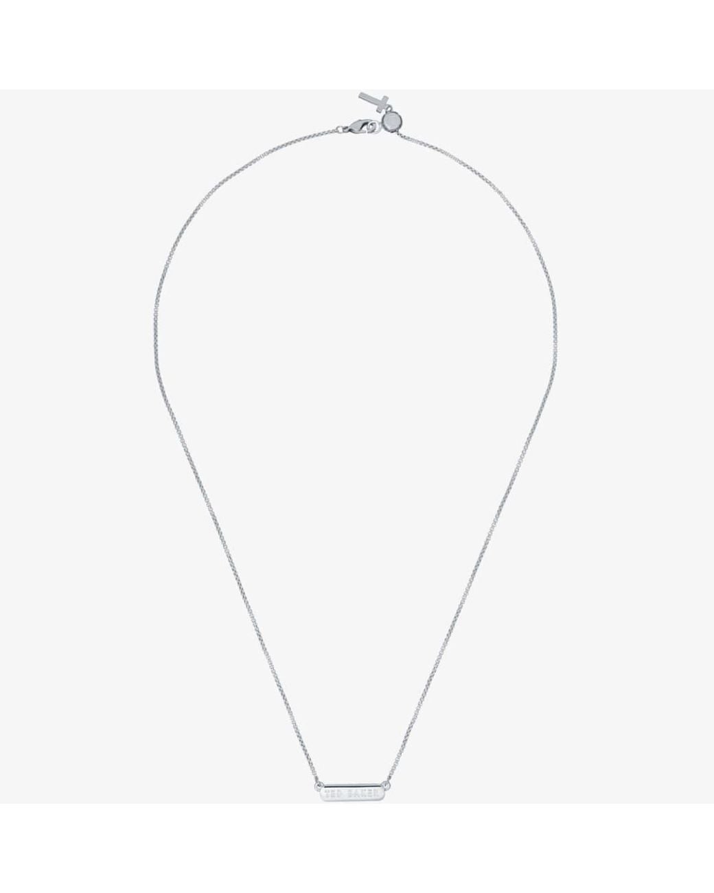 Ted Baker Metallic Scarl Tone Crystal Sparkle Bar Necklace Tbj2980-01-02