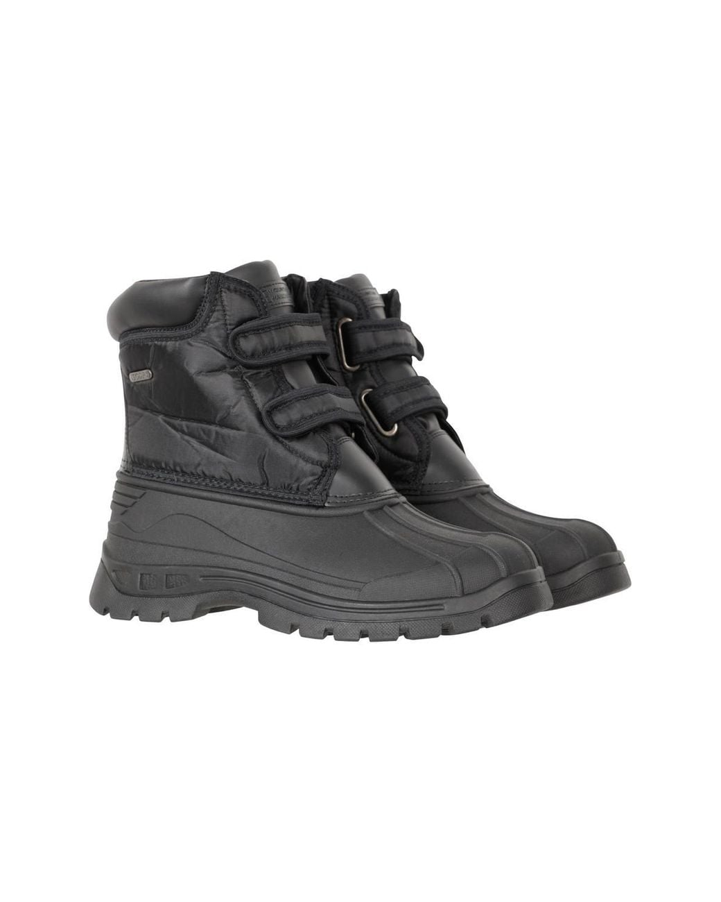 Mountain Warehouse Black 'Grit' Cushioned Waterproof Touch Strap Short Muck Hiking Boots