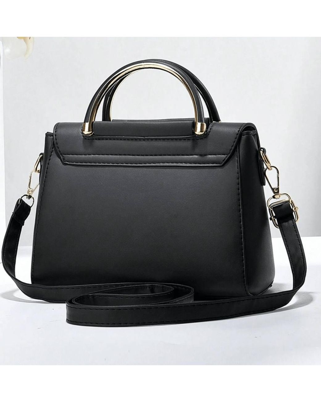 AJVANI Black Shoulder Handheld Top Handle Cross Body Clutch Bag