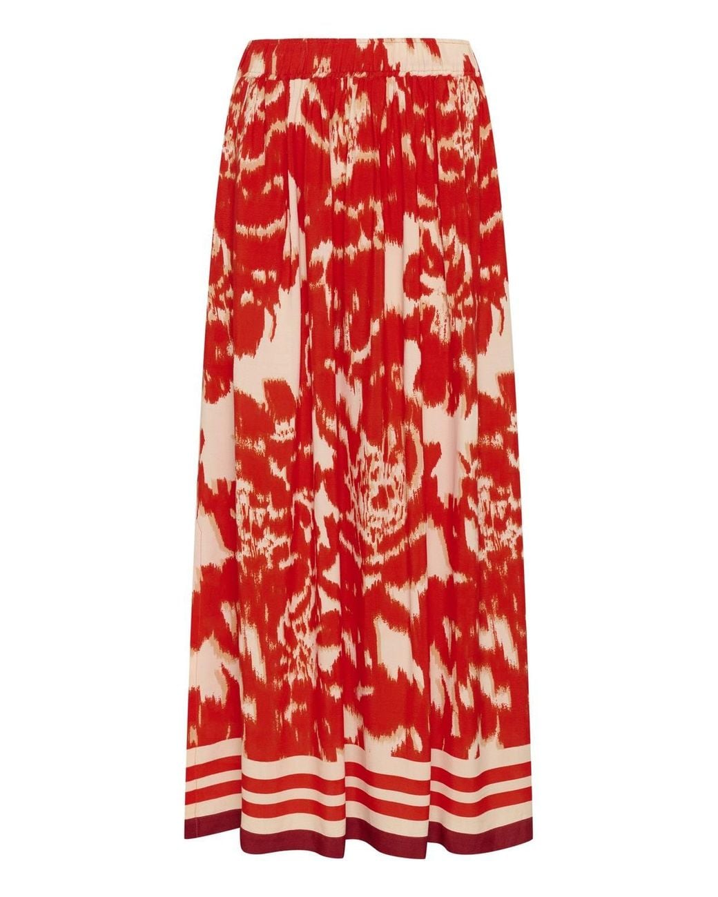 Saint Tropez Red Khloe High Waisted Loose Fit Maxi Skirt