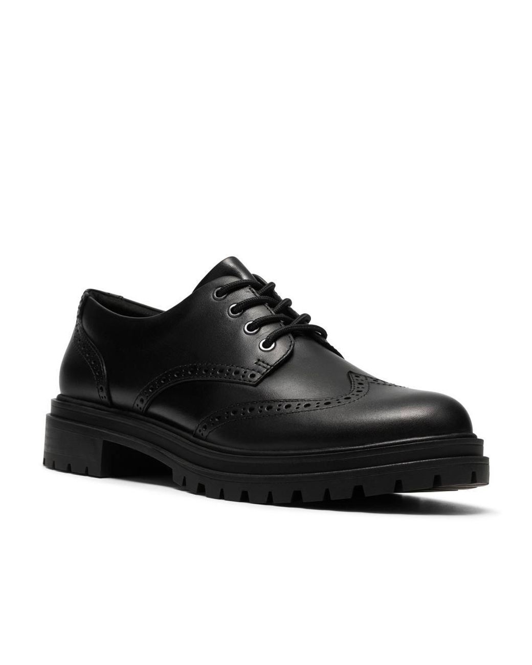 Clarks Black Brena Lace Leather Derby Shoes, Lace Up