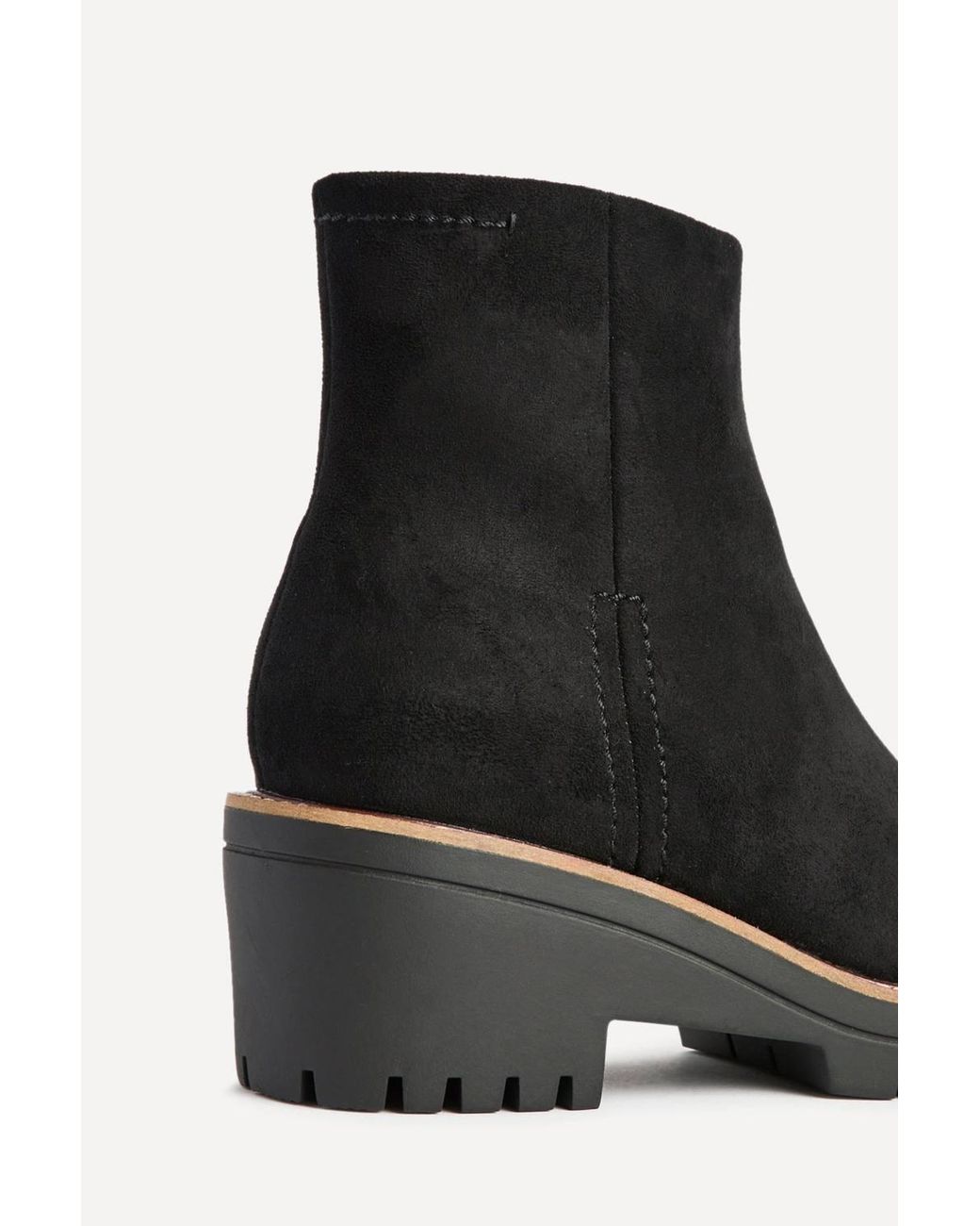 Linzi Black Rival Faux Suede Wedge Heel Ankle Boots