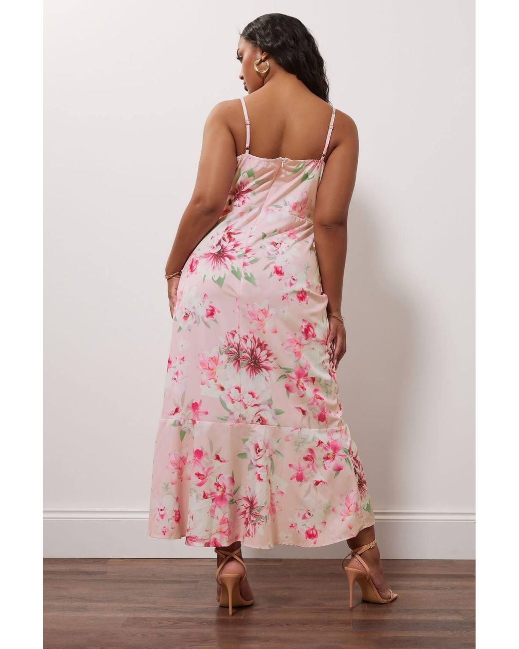 Yours Pink Ruffle Wrap Dress