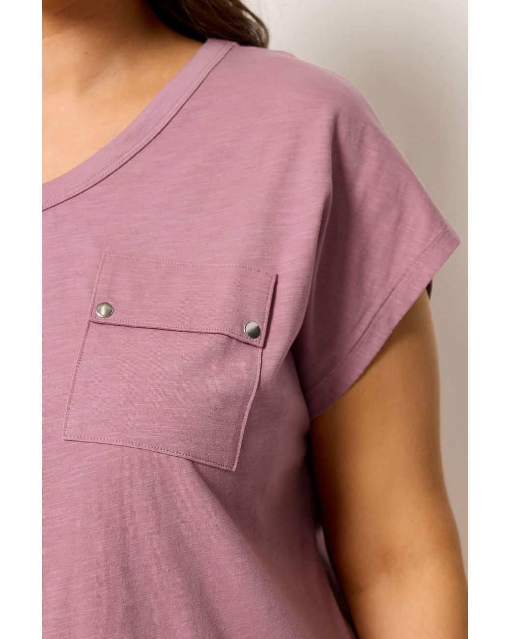 Yours Red Stud Pocket T-Shirt