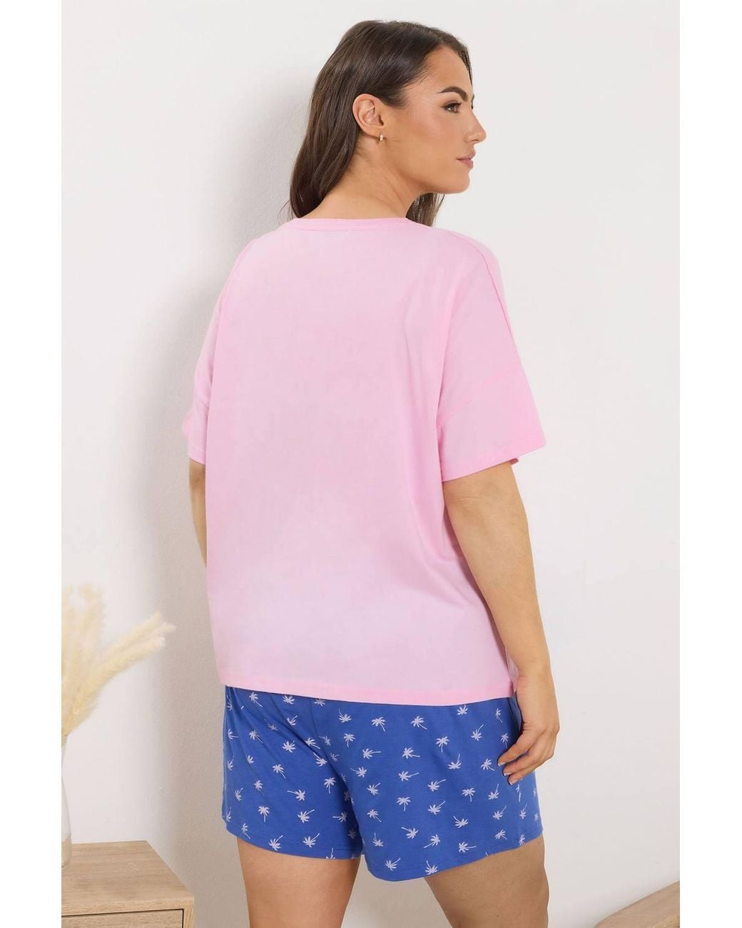Yours Pink Slogan Pyjama Top
