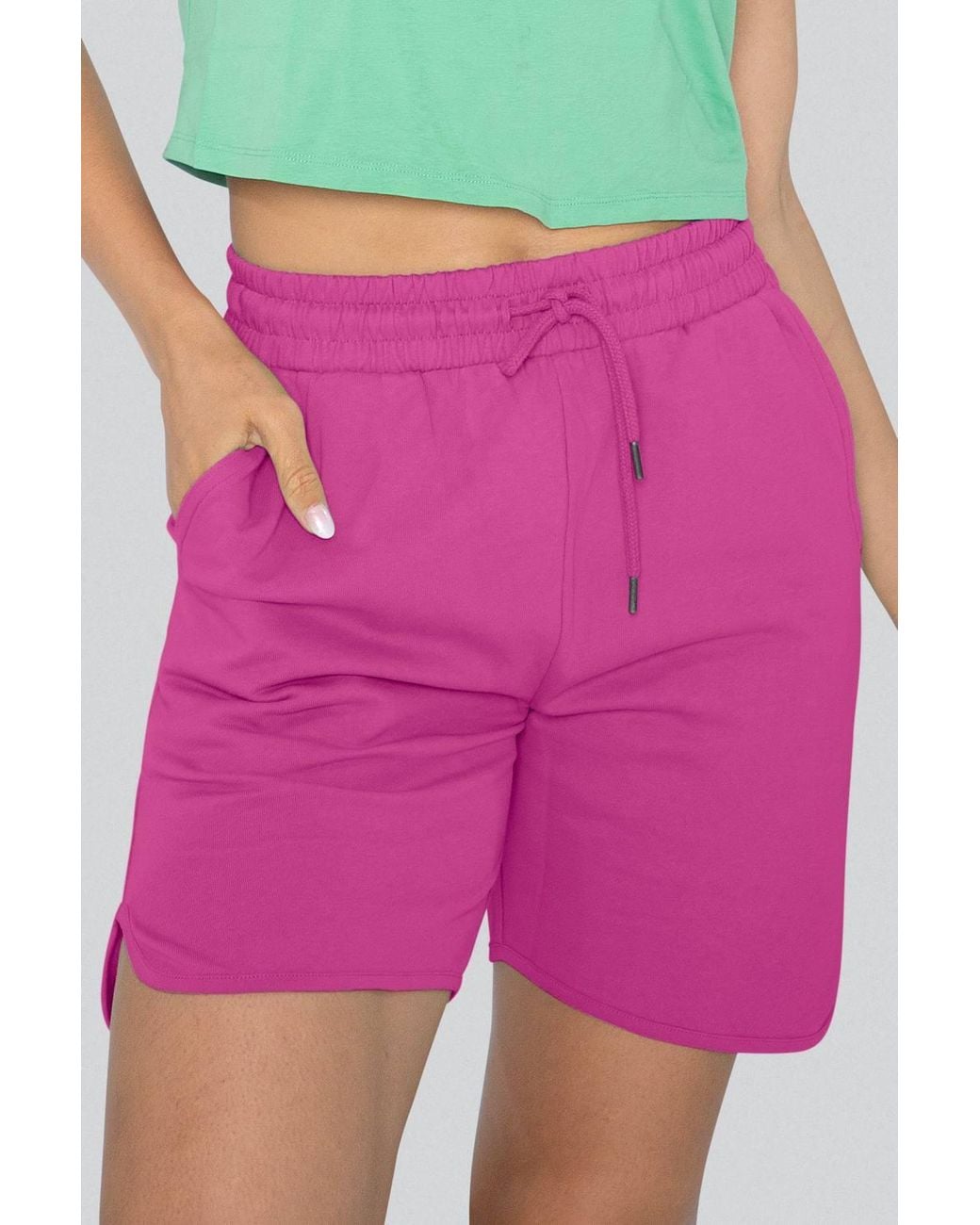 Enorsia Pink Comfort Fit Walking Shorts