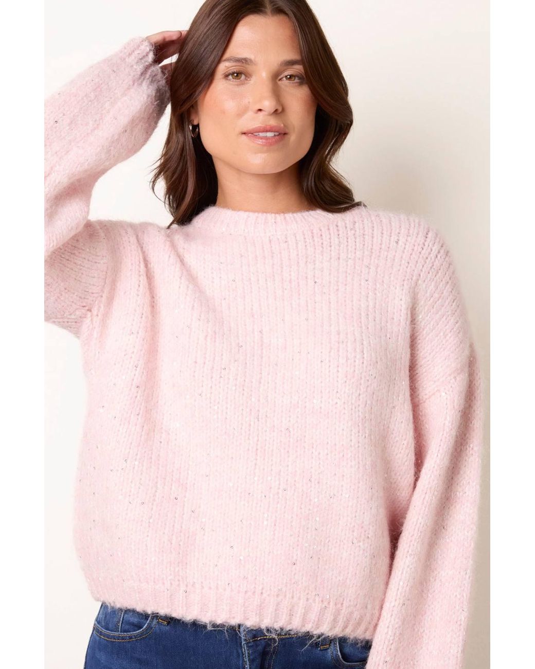 Blue Vanilla Pink Long Sleeve Round Neck Jumper