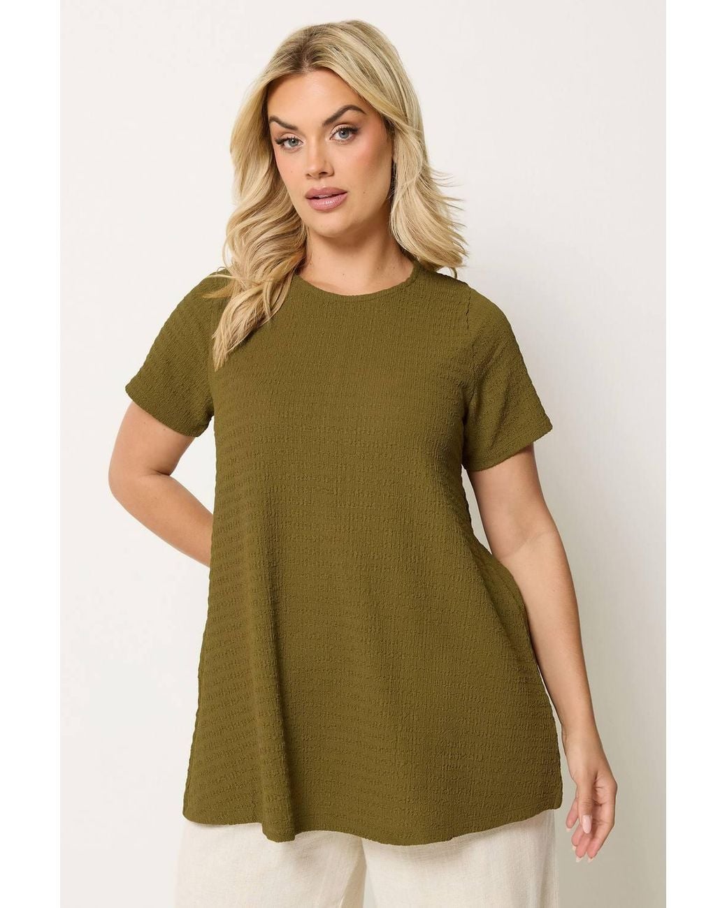 Yours Green Textured Swing Top