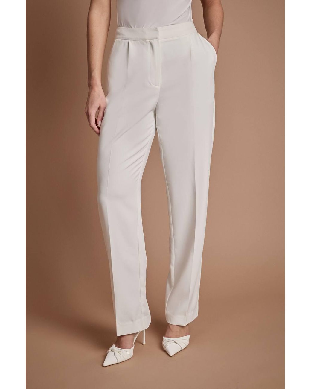 Coast Natural Pleat Front Straight Leg Formal Bridal Trouser