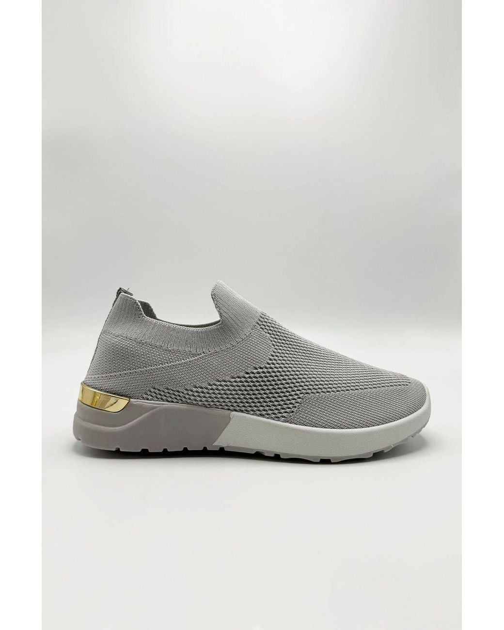 Miss Diva Gray Chelsey Slip On Trainers