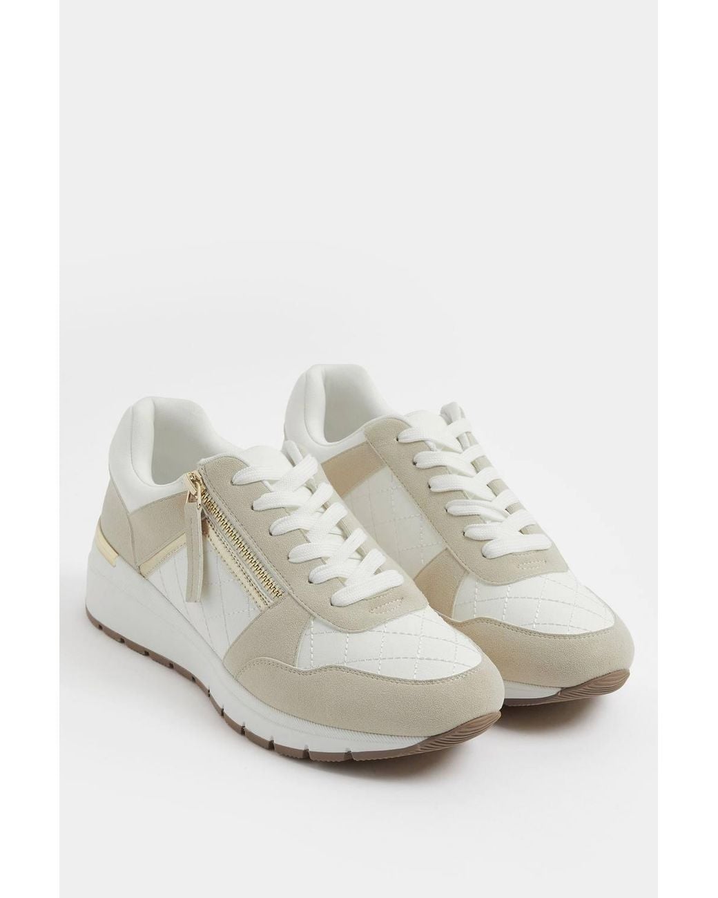 Yours Blue Quilted Wedge Trainers