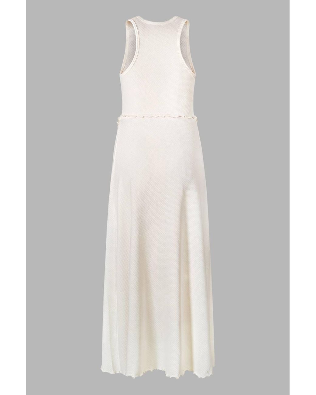 Enorsia Green Frill Detail Sleeveless Jersey Maxi Dress