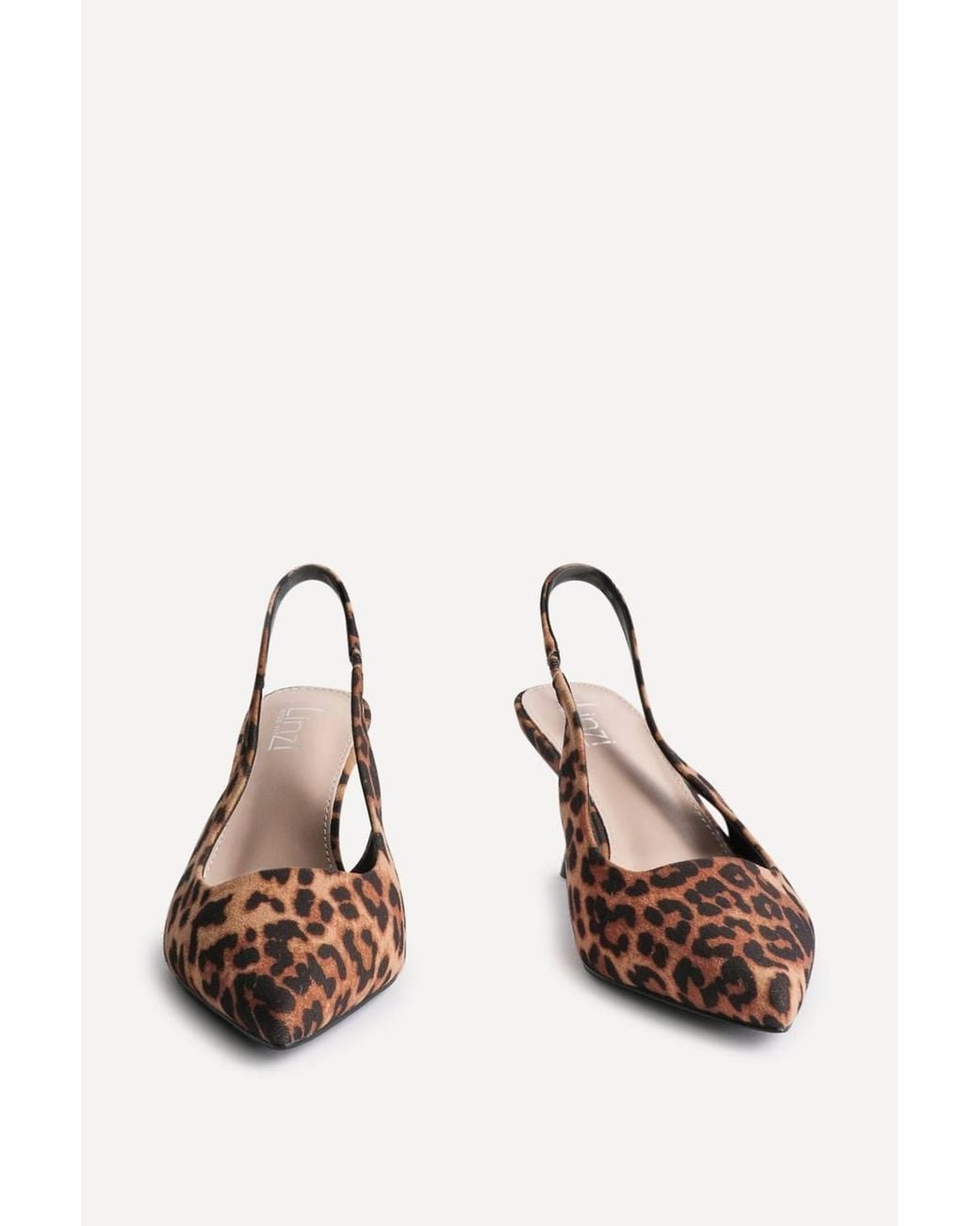 Linzi White Izzie Wide Fit Leopard Print Court Heels