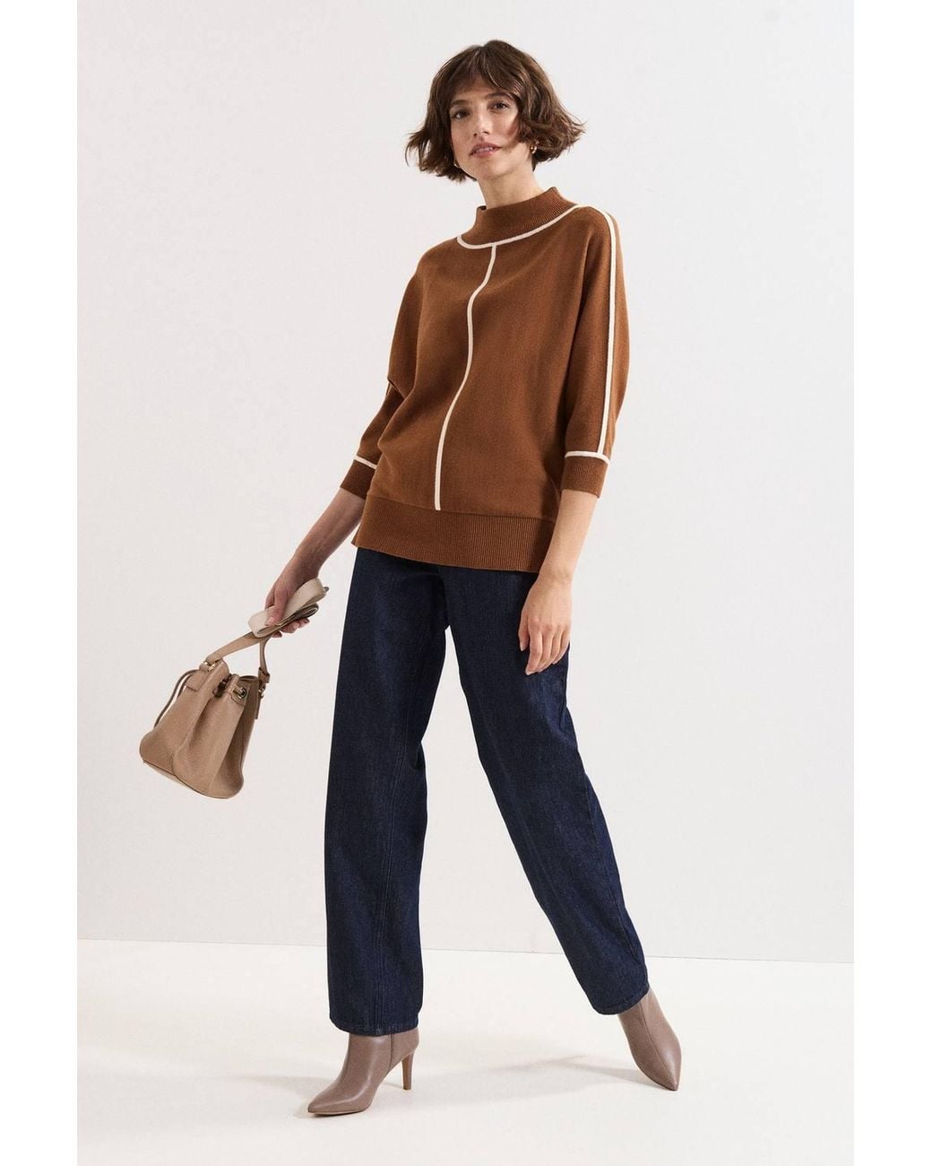 Phase Eight Blue Hallie Tipped Jumper