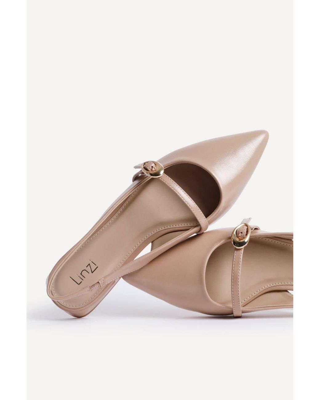 Linzi Pink Align Faux Leather Ballet Flats