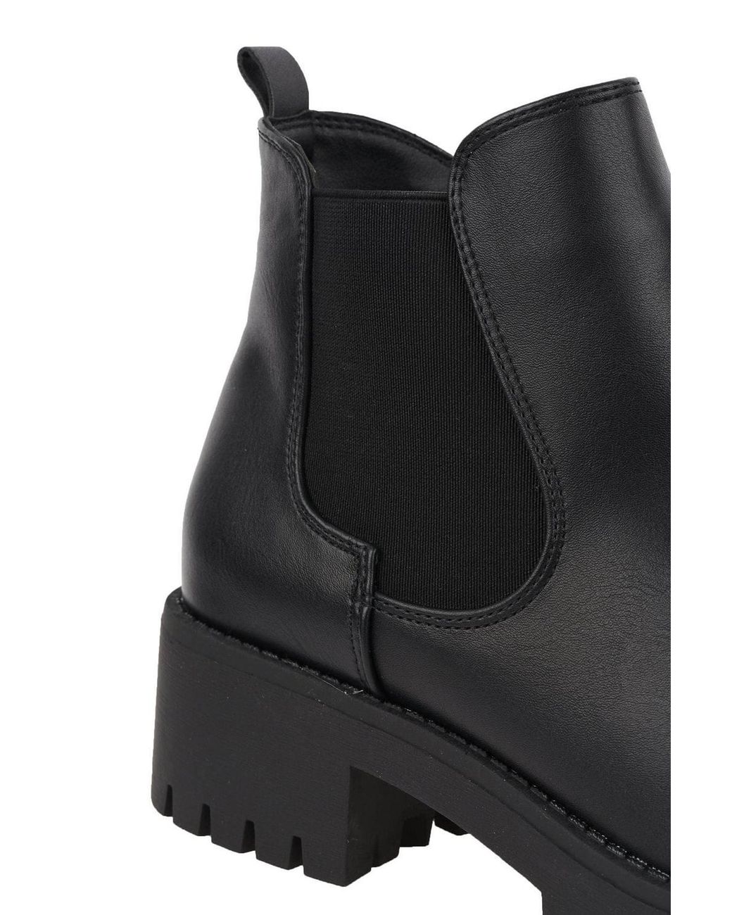 Miss Diva Blue Solo Elastic Cleated Sole Pu Ankle Boots