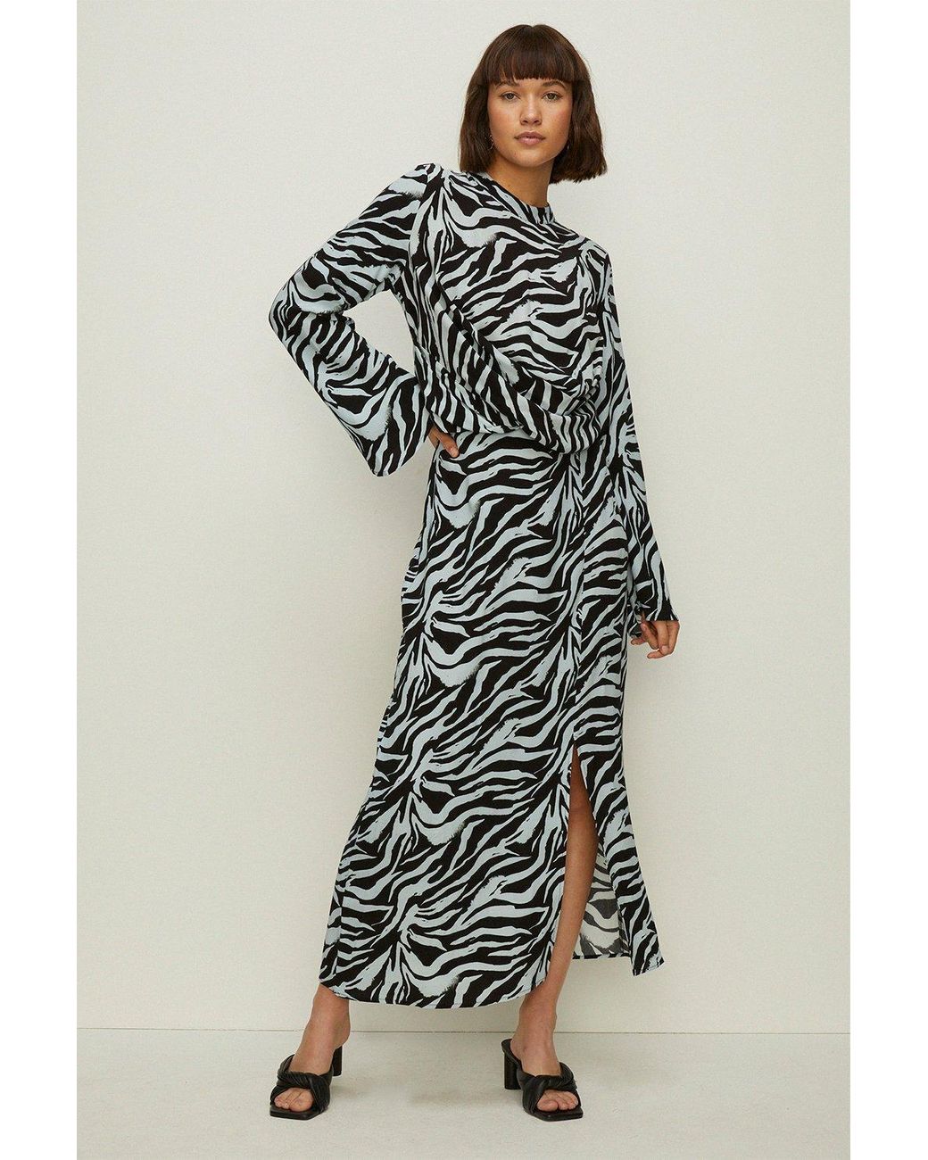 Animal print top midi skirt oasis